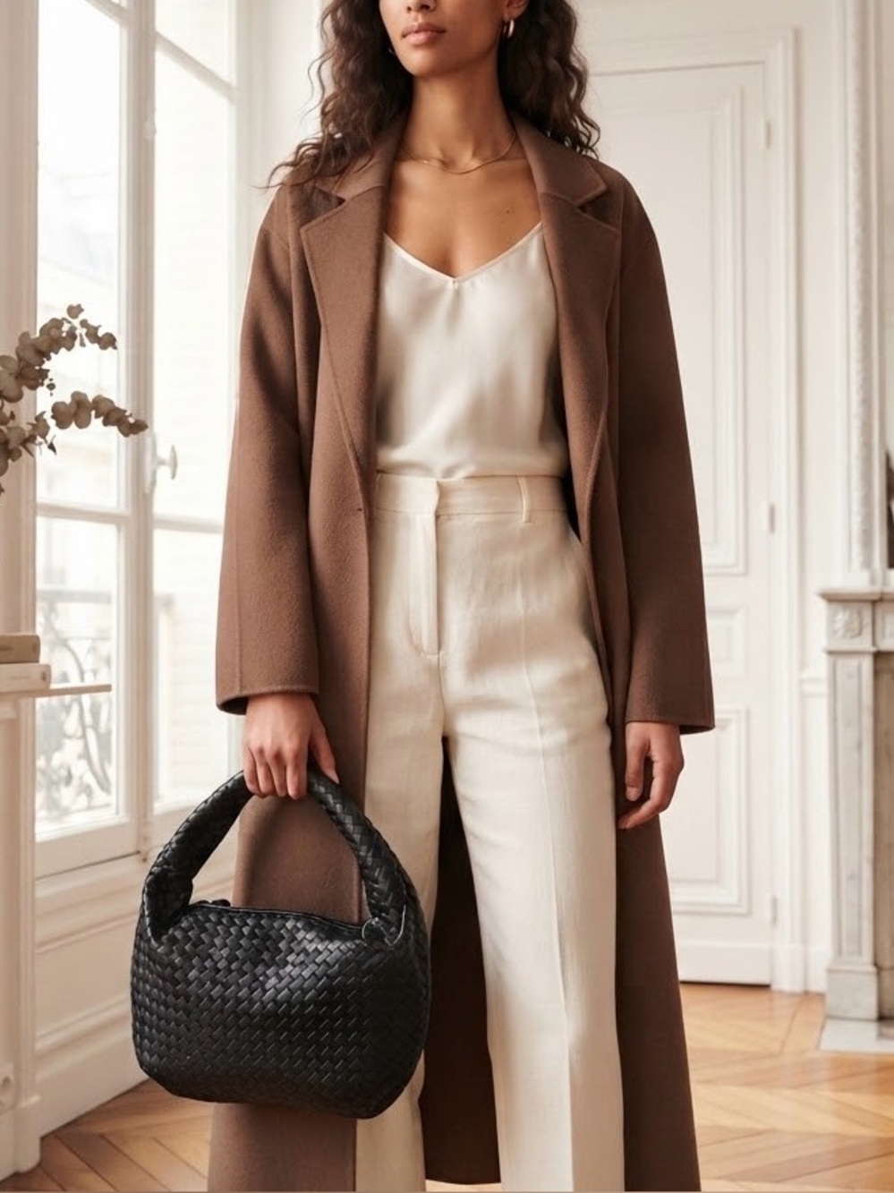 NWT NA-KD Woven Intrecciato Hobo Rounded Tote Bag Black